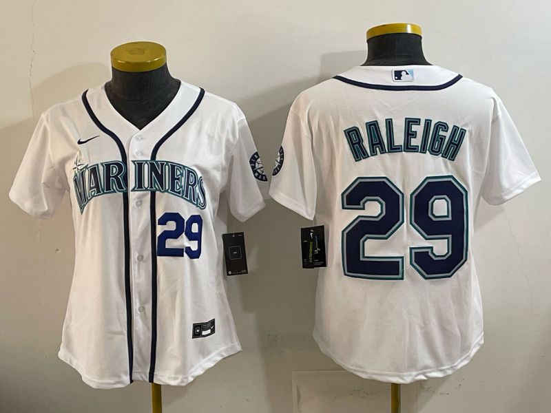 Youth Seattle Mariners #29 Raleigh White Game 2026 Nike MLB Jersey style 03